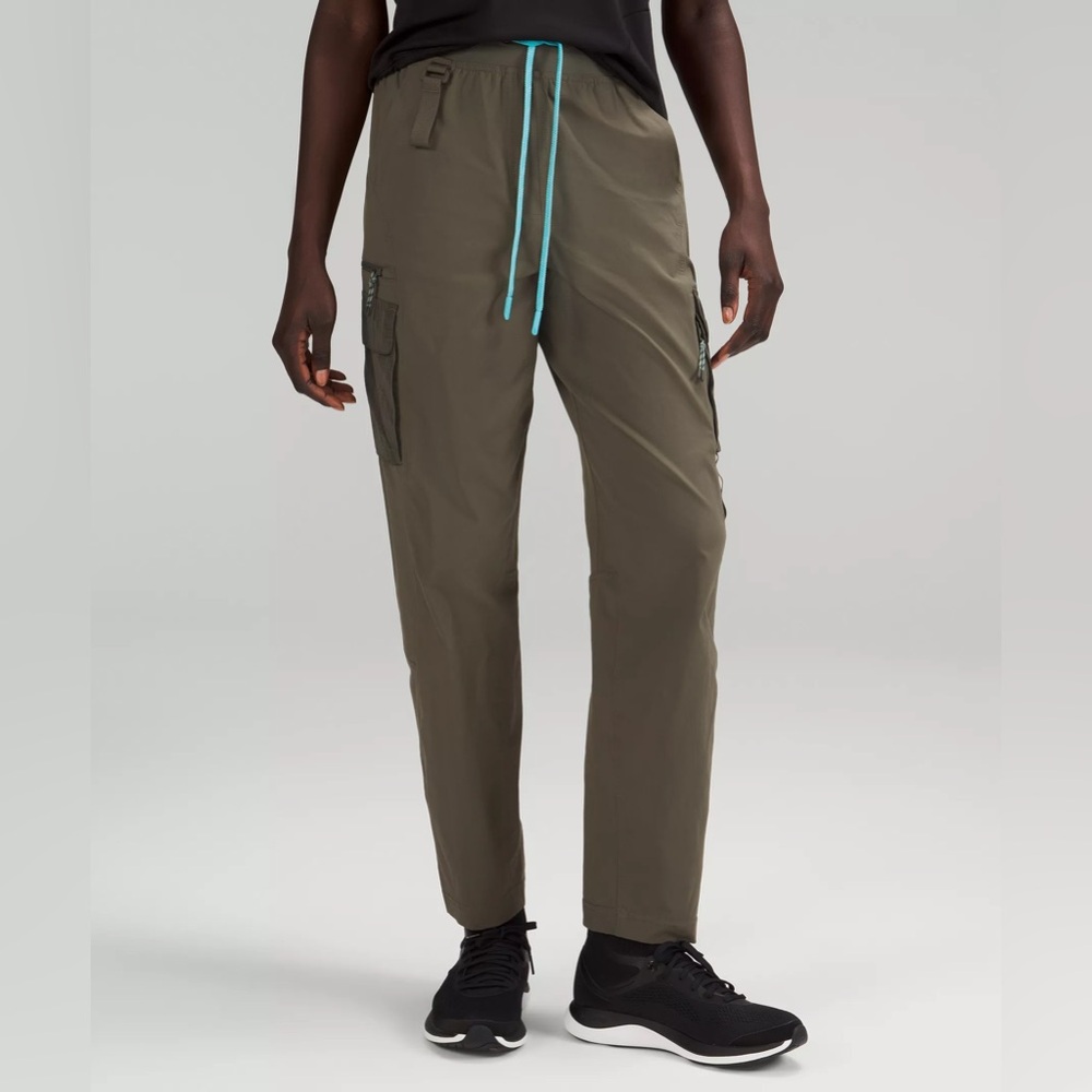 lululemon athletica Olive Joggers with Teal Drawstring